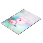 Moderne meisje kleurrijke, Schattige flamingo's Notitieboek (Linkerzijde)