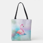 Moderne meisje kleurrijke, Schattige flamingo's Tote Bag (Achterkant)