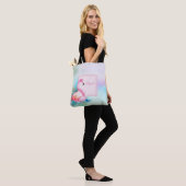 Moderne meisje kleurrijke, Schattige flamingo's Tote Bag (Op model)