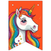 Moderne Meisje Magic Kleurrijke Eenhoorn Verjaarda Vlaggetjes (Eerste vlag)