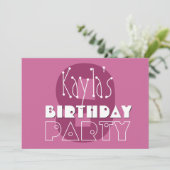 Moderne Meisjes 9e Verjaardag Roze Sterren Ver 002 Kaart (Staand voorkant)