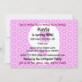 Moderne Meisjes 9e Verjaardag Roze Sterren Ver 002 Kaart (Achterkant)