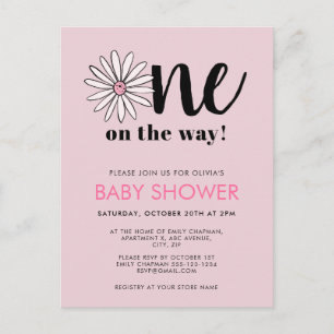 Moderne Meisjes Baby Shower Daisy Bloem Briefkaart