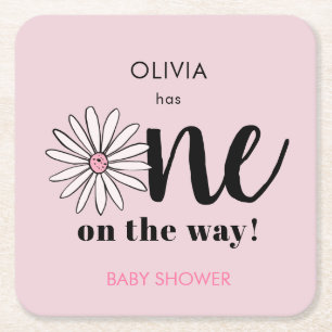 Moderne Meisjes Baby Shower Madeliefjes Bloemen Kartonnen Onderzetters