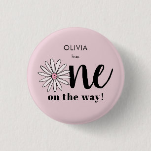 Moderne Meisjes Baby Shower Madeliefjes Bloemen Ronde Button 3,2 Cm