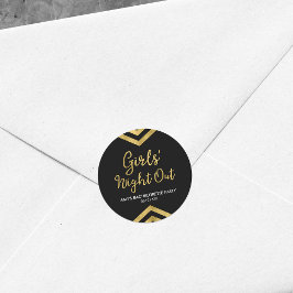 Moderne Meisjes Nacht Uit Faux Gold Chevron Ronde Sticker