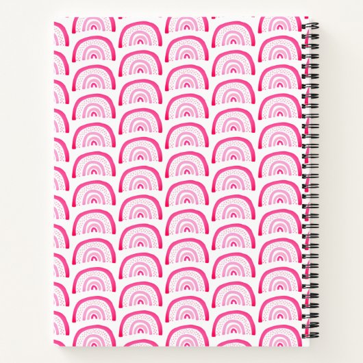 Moderne Meisjes Roze Regenboog Patroon Notitieboek (Achterkant)