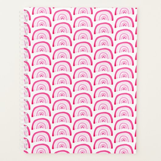 Moderne meisjes roze regenboog patroon planner (Voorkant)