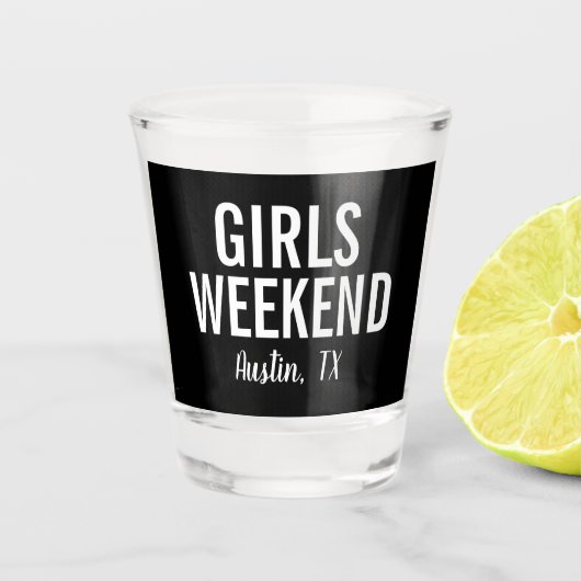 Moderne Meisjes Weekend Shotglas Shot Glas (Voorkant)