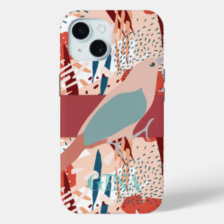 Moderne Meisjesachtig Schattig Gepersonaliseerd iPhone 15 Case