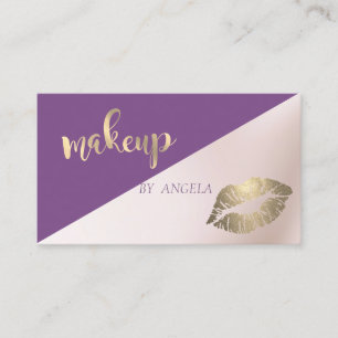 Moderne Meisjesachtige Elegante Paarse Glitter Lip Visitekaartje