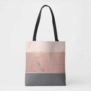 Moderne meisjesachtige gestreepte, hoge hak tote bag