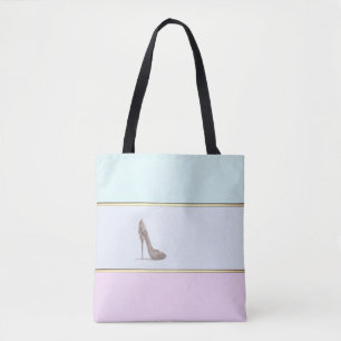 Moderne meisjesachtige gestreepte, Ombre ,Hoge Hak Tote Bag