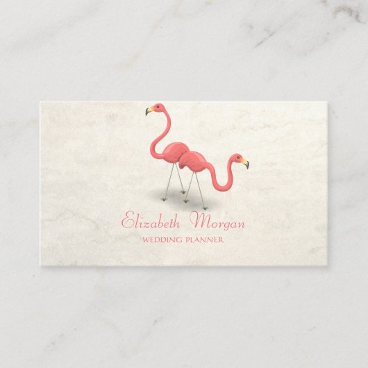 Moderne Meisjesachtige Grappige, Flamingo's Visitekaartje (Voorkant)