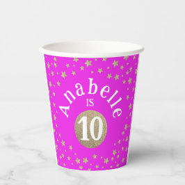 Moderne Meisjesachtige Heet Roze Gouden Glitters G Papieren Bekers