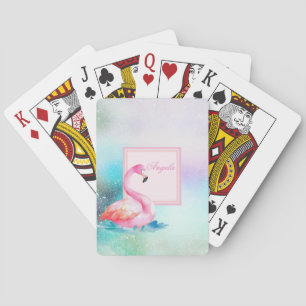 Moderne Meisjesachtige Kleurrijke,Schattige Flamin Pokerkaarten
