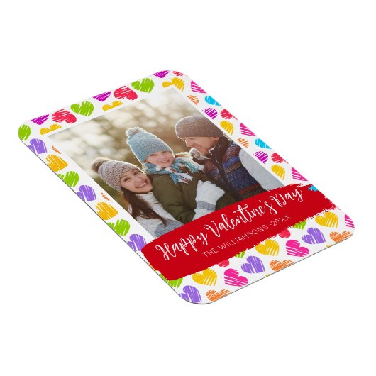 Moderne Meisjesachtige Kleurrijke Tekening Hartjes Magneet (Rechterzijde)