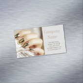Moderne meisjesachtige mode schoonheidssalon nagel magnetisch visitekaartje (Voorbeeld)