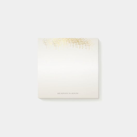 Moderne Meisjesachtige Nep Gouden Confetti   -Pers Post-it® Notes (Voorkant)