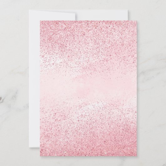 Moderne meisjesachtige roze gouden glitter chic fo kaart (Achterkant)