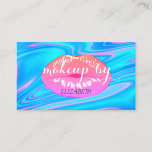 Moderne Meisjesachtige Roze Lippen Holografisch Visitekaartje