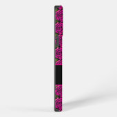 Moderne Meisjesachtige Roze Rozen Aangepaste Naam  iPhone Hoesje (Rechterkant)