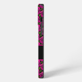 Moderne Meisjesachtige Roze Rozen Aangepaste Naam  iPhone Hoesje (Linkerkant)