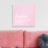 Moderne meisjesachtige roze tante auntie definitie canvas afdruk (Insitu (Woonkamer))