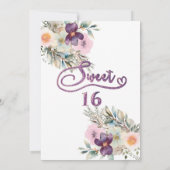 Moderne meisjesboho bloemenglitter typografie kaart (Achterkant)