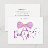 Moderne meisjesboog paarse waterverf typografie kaart (Voorkant / Achterkant)