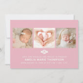 Moderne Meisjesfoto Collage Geboorteaankondiging Kaart (Achterkant)