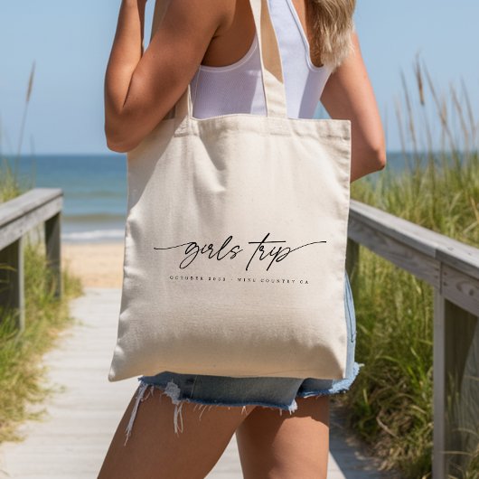 Moderne Meisjesreis Eenvoudig Script Typografie Tote Bag
