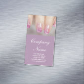 Moderne meisjesschoonheidssalon mode nagelkunstena visitekaartje magneet (Voorbeeld)