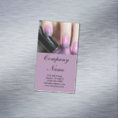 Moderne meisjesschoonheidssalon mode nagelkunstena visitekaartje magneet (Voorbeeld)