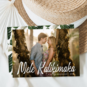 Moderne Mele Kalikimaka-foto Feestdagenkaart