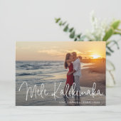 Moderne Mele Kalikimaka Strand Foto Kerstmis Feestdagenkaart (Staand voorkant)