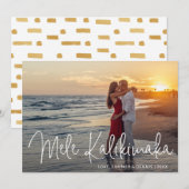 Moderne Mele Kalikimaka Strand Foto Kerstmis Feestdagenkaart (Voorkant / Achterkant)