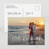 Moderne Mele Kalikimaka Strand Foto Kerstmis Feestdagenkaart (Voorkant / Achterkant)