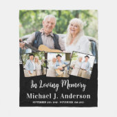 Moderne Memorial Custom 4 Photo in Loving Memory Fleece Deken (Voorkant)