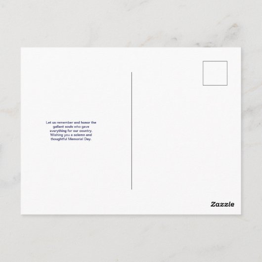 Moderne Memorial Day Briefkaart (Achterkant)