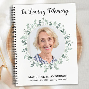 Moderne Memorial Eucalyptus foto begrafenis gasten Notitieboek