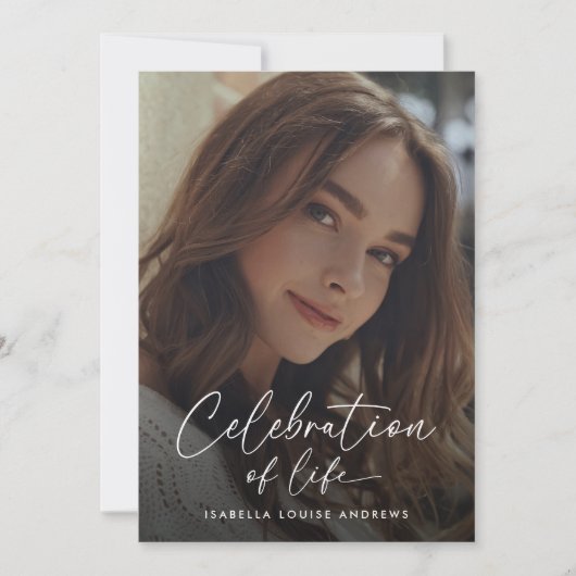 Moderne Memorial Foto Eenvoudige viering van het l Kaart (Voorkant)