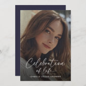 Moderne Memorial Foto Eenvoudige viering van het l Kaart (Voorkant / Achterkant)
