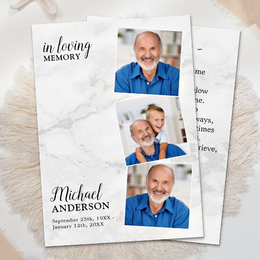 Moderne Memorial Funeral Kaart 3 Foto