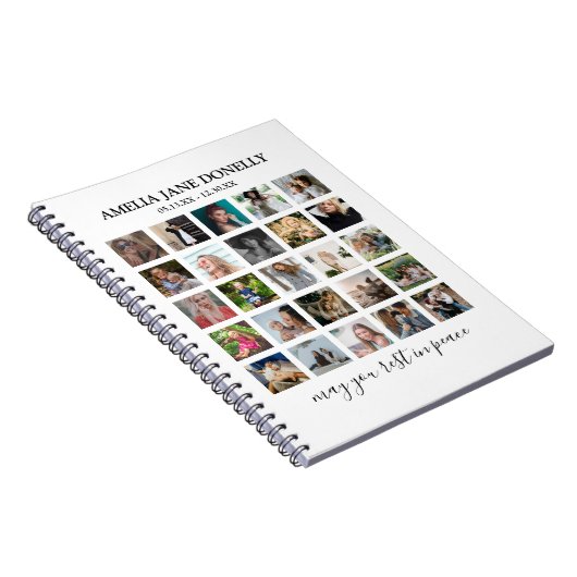 Moderne Memorial Guest voor fotocollage Notitieboek (Rechterzijde)