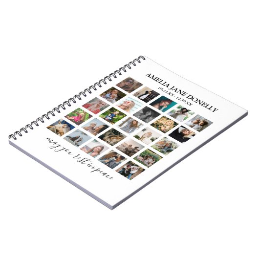 Moderne Memorial Guest voor fotocollage Notitieboek (Linkerzijde)