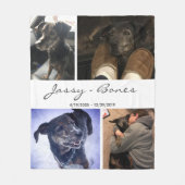 Moderne Memorial Pet Photo Collage Wit Fleece Deken (Voorkant)