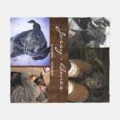Moderne Memorial Pet Photo Collage Wood Fleece Deken (Voorkant (Horizontaal))