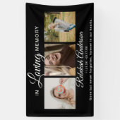Moderne memoriale banner met 3 foto's collage (Verticaal)