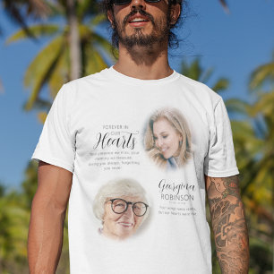 Moderne memoriale voor- en na-foto T-shirt